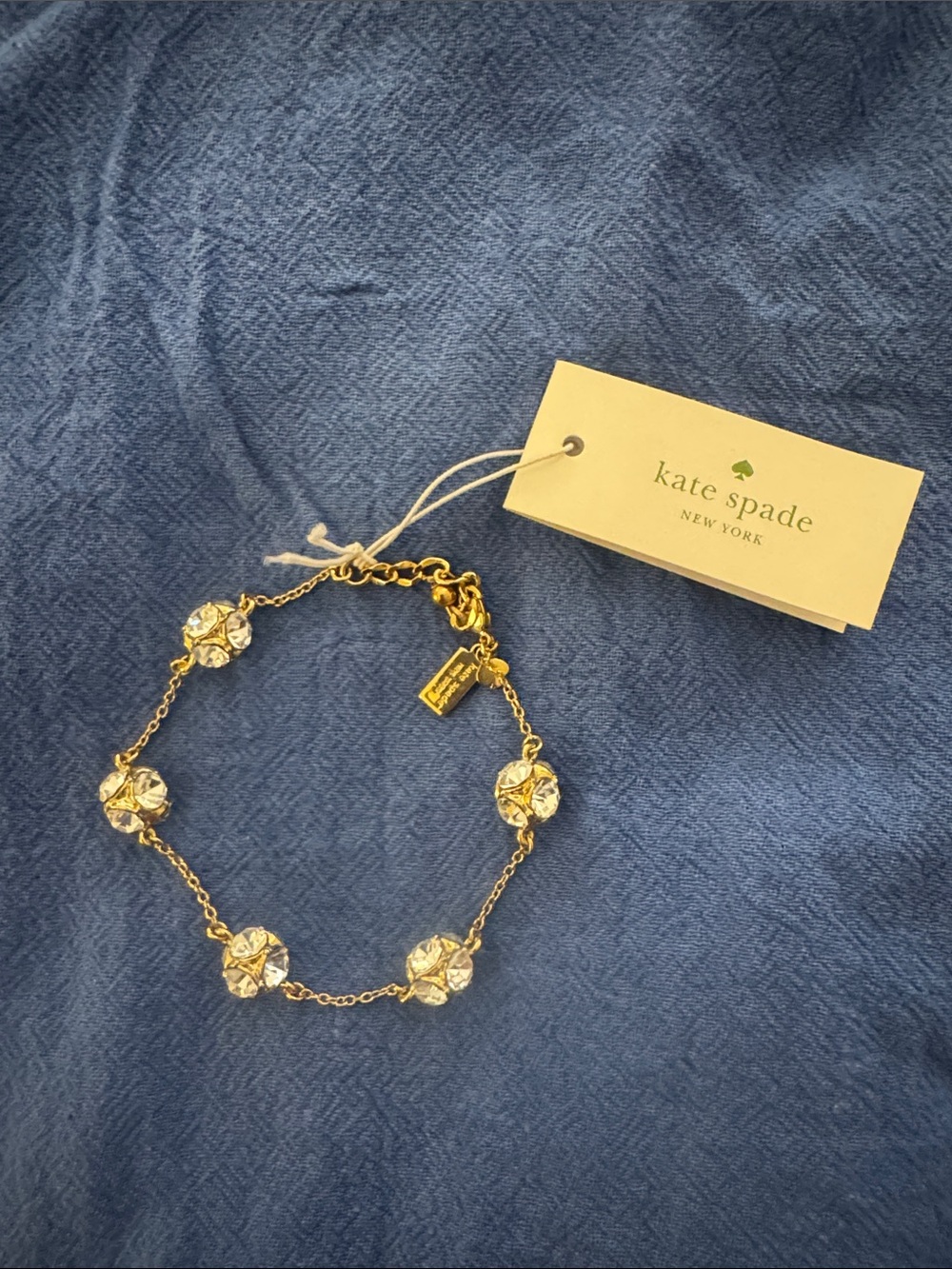 kate spade Gold Floral Crystal Chain Bracelet